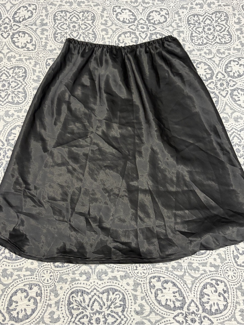 Black Satin Women’s A-Line Slip Skirt Medium